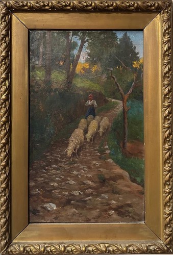 Scuola italiana olio tela - italiana, su