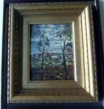 CASCIARO GUIDO DIPINTO OLIO SU MASONITE 13 X 17 CM VEDUTA DI ISCHIA