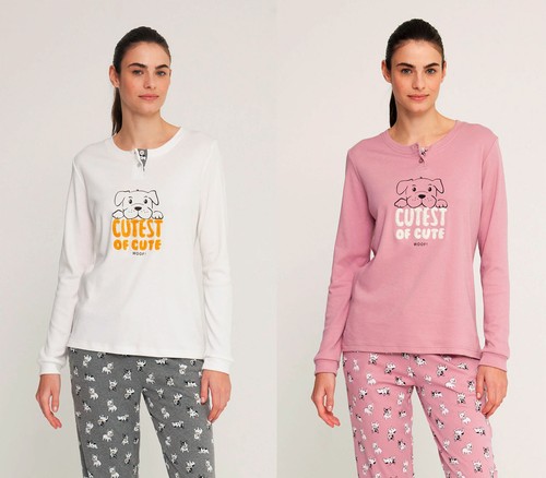 Pigiama donna caldo - donna, cotone