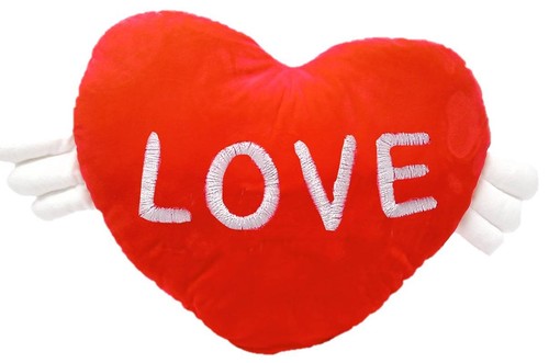 Cuore peluche con ali cm - in,