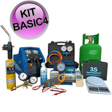 Kit attrezzatura patentino frigorista BASIC-4 con recuperatore, pompa vuoto, bil