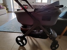 trio chicco styleGo grigio con inserti in pelle marrone .ruote grandi 