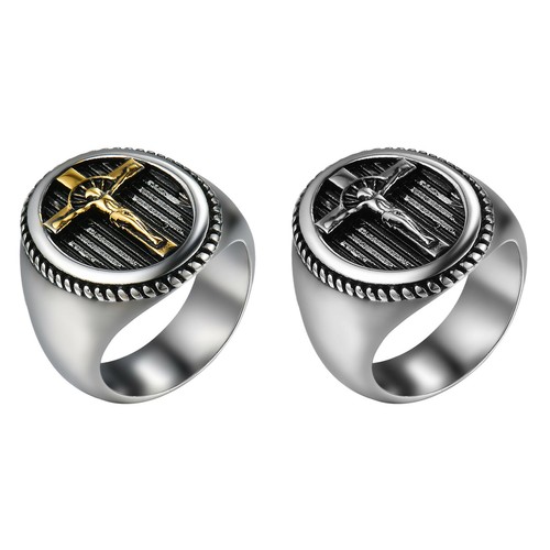 Anello uomo acciaio inox gesù - uomo,