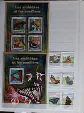 STAMPSALEX FARFALLE 2 FOGLIETTI a Tema ANIMALI MARIPOSA CENTRAFRICANA papillons