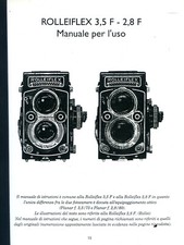 Manuale per l'uso  ROLLEIFLEX 3,5 F- 2,8 F Brochure di num:pagg. 33 in ITALIANO