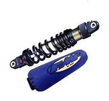 Ricambi atv Yamaha, copri ammortizzatori Fmf blu bianco Raptor-660R, set-3