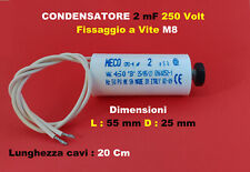 Condensatore 2mF avviamento motore elettrico elettropompe 450V fissaggio a vite