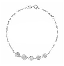 Bracciale in ORO BIANCO con Cuori Donna Modello FERRAGNI 18 KT 750% List. 295€