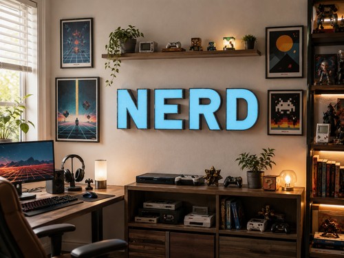 Insegna luminosa nerd anni - insegna, 70