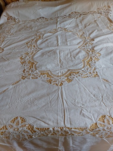 Antico copriletto pizzo - copriletto,