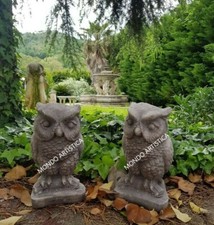 GUFO GUFETTO COPPIA DI GUFI DA GIARDINO PER ESTERNO IN CEMENTO MARMO E PIETRA 