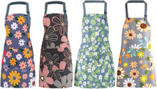 4 Pezzi Grembiuli Floreali, Di Grembiule Cucina Impermeabili E Oleo-Repellenti p