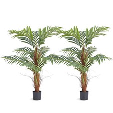 VEVOR 1,2m 2 Alberi Artificiali Palma Areca Catechu Pianta Finta Realistica Vaso