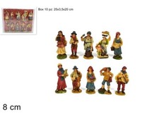 10 Pastori per Presepe h. 8cm Statuine Natività
