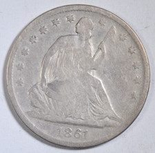 1861-S MEZZO DOLLARO SEDUTO
