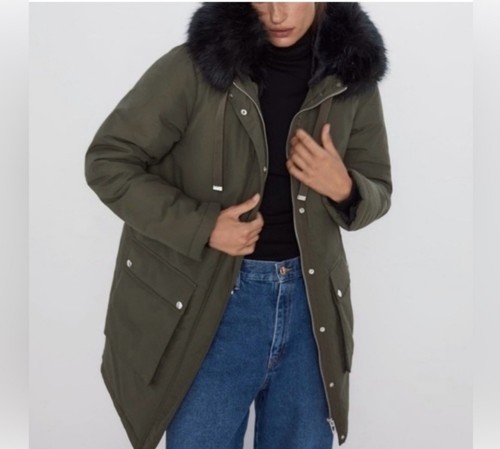 Zara padded hooded parka coat - zara,