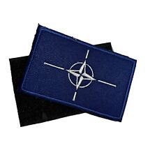 Toppa-Patch Azzurra - NATO- cm 8 x 5 ricamata ricamo Con Velcro