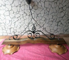 LAMPADARIO BILANCIERE RUSTICO FERRO BATTUTO E LEGNO TERRACOTTA AMBIENTI RUSTICI 