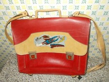 CARTELLA SCUOLA IN CUOIO SUPERMAN DC COMICS 80 ORIGINALE VINTAGE OTTIMA 