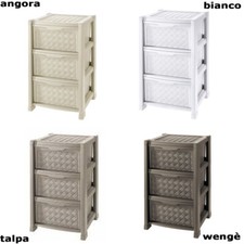 Cassettiera plastica rattan