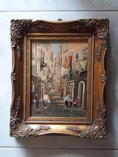 Antico dipinto olio - antico, paesaggio