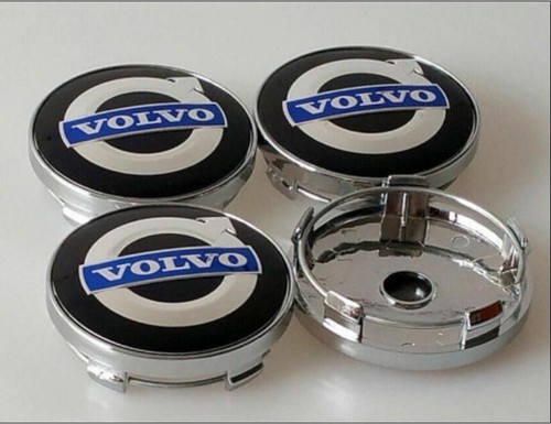 60mm volvo emblema nero blu - 4x,