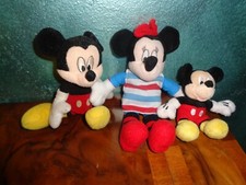 Peluches Disney Vintage TOPOLINO MICKEY e MINNIE MOUSE + BABY MOUSE