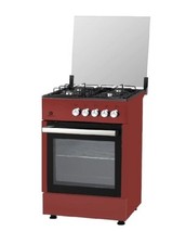 Cucina STAYLUX 4 Fuochi a Gas Forno Elettrico 60x60cm Nero/Bordeaux LF663S-40F