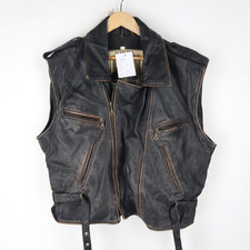 Gilet vintage pelle marrone - vintage,