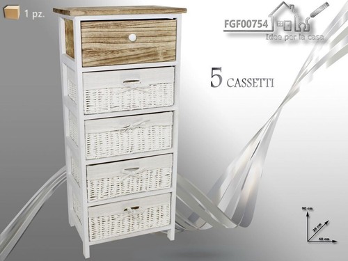 Comodino mobiletto cassetti - 5,