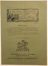 NOVARO M. “LA RIVIERA LIGURE” RIVISTA MENSILE ONEGLIA A.XXI° 01.1915 OLIO SASSO