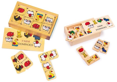 Domino legno animali - in,