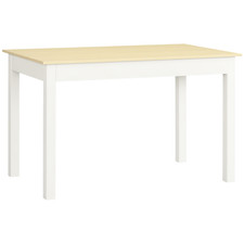 HOMCOM Tavolo da Pranzo per 4-6 Persone Moderno 119x70x75cm Bianco e Legno