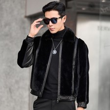 Giacca corta uomo visone collo