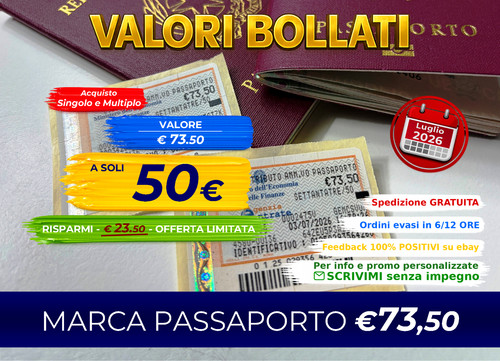 Marca passaporto 50 - passaporto, €73,50