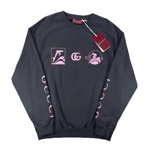 Gucci felpa uomo nero rosa - felpa,