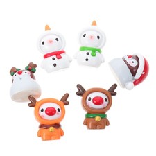 6 pezzi di mini figurine in resina natalizia per artigianato in resina, oggetti