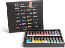 Set Acquerelli Professionali 24 Colori in Tubetti da 12ml per Pittura Artistica