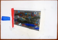 Ugo Art Enrico Rossi 2016 dipinto su carta tecnica mista pop art italia