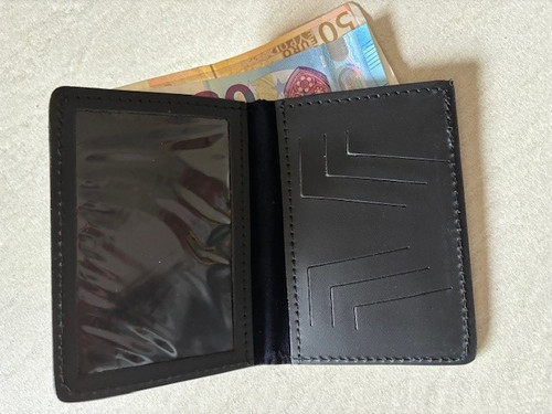 Portafoglio nero cuoio leather