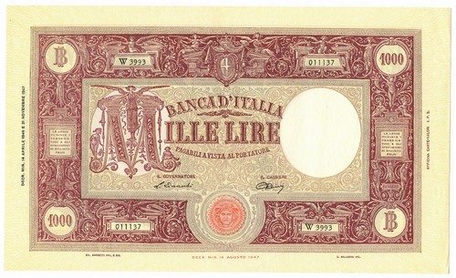 1000 lire barbetti grande - lire,