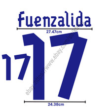 2012 Chile Away Name Set - Patch trasferimento termico Fuenzalida #17 | Kit f...