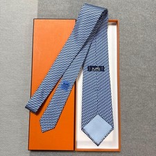 Cravatta Hermes blu navy in