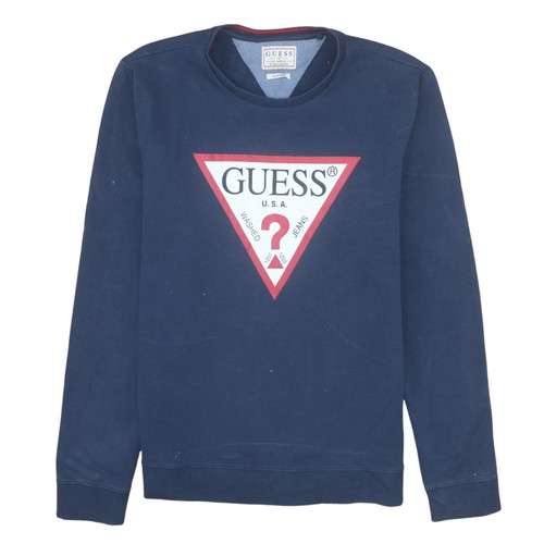 Felpa guess uomo blu slim - felpa,