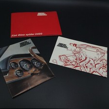 FIAT DINO SPIDER 2400 CARTELLA DEPLIANT CON 2 SCHEDE/POSTER AUTO 