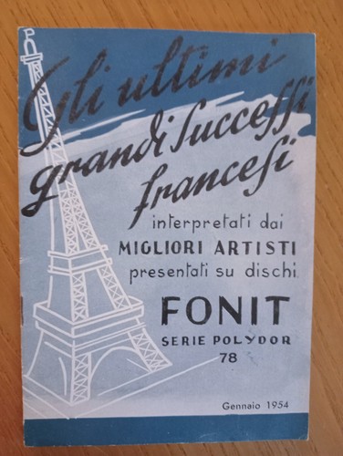 Catalogo fonit gennaio 1954 - catalogo,