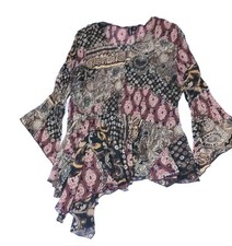 Top Aysmetrico Patchwork Boho
