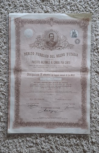 Debito pubblico regno - pubblico, d'italia