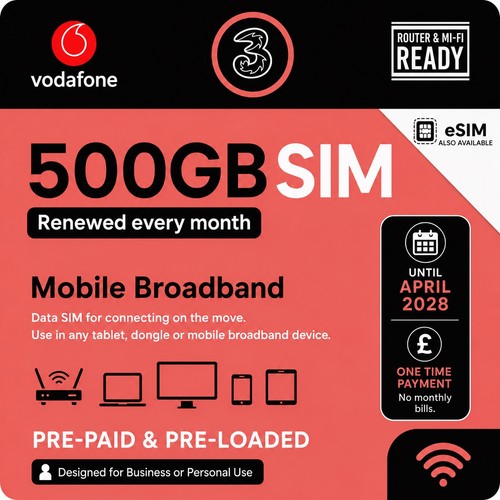 Tre sim dati precaricate 500 - tre,