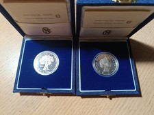 ARGENTO-N. 2 MONETE PROOF ITALIA- 500 LIRE 1986 ANNO INTERNAZIONALE DELLA PACE  